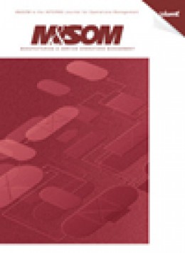 M&som-manufacturing & Service Operations Management期刊
