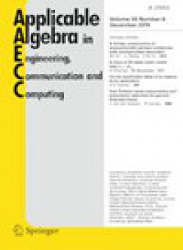 Applicable Algebra In Engineering Communication And Computing期刊