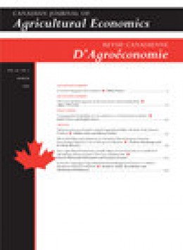 Canadian Journal Of Agricultural Economics-revue Canadienne D Agroeconomie期刊