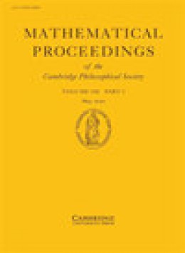 Mathematical Proceedings Of The Cambridge Philosophical Society期刊